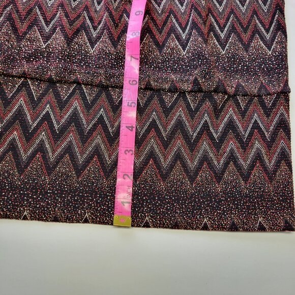 Glitter Red Maroon Zig Zag Print Tunic Top - One Size Fits Most - Picture 7 of 14